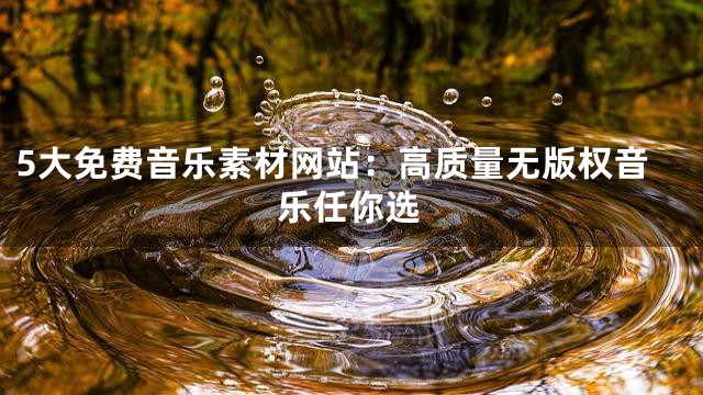 5大免費音樂素材網站：高質量無版權音樂任你選