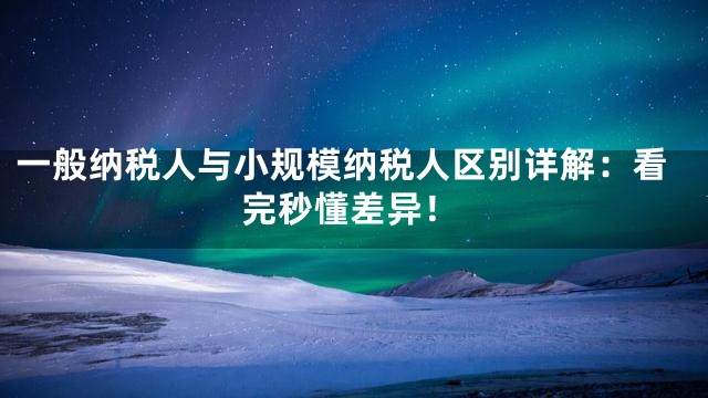 一般納稅人與小規模納稅人區別詳解：看完秒懂差異！